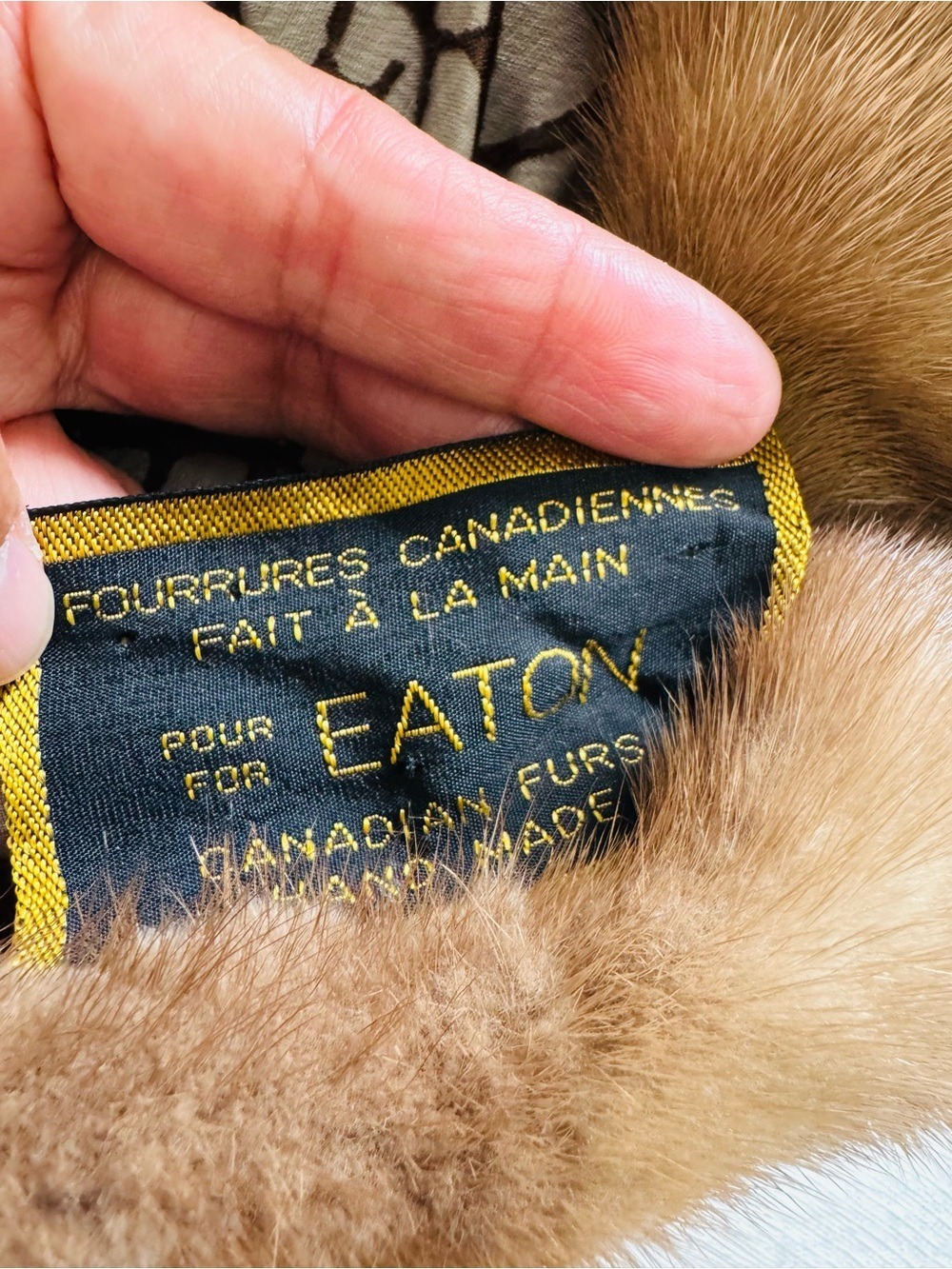Eaton Natural Brown Fur Hat with Gold-Trim Label - Picture 4 of 8